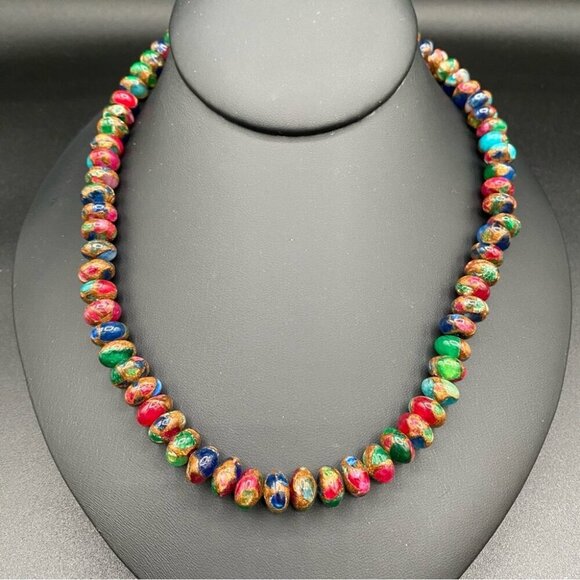 Boho Jade Quartz Stone Gemstone Necklace with Toggle Clasp - Picture 9 of 13